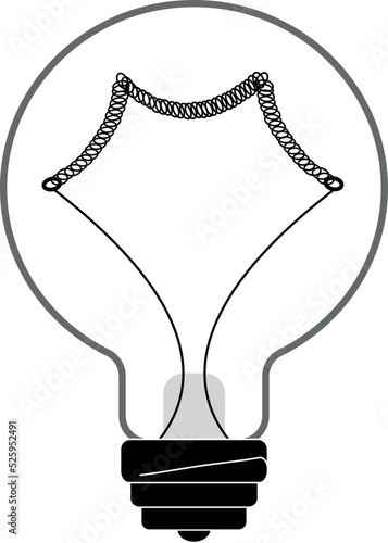 Vector de foco bombilla para ideas retro clásico y estrella encendido apagado y oscuro