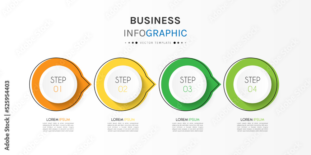 Business infographic with step. Template vector design Business infographic with step. Template vector design