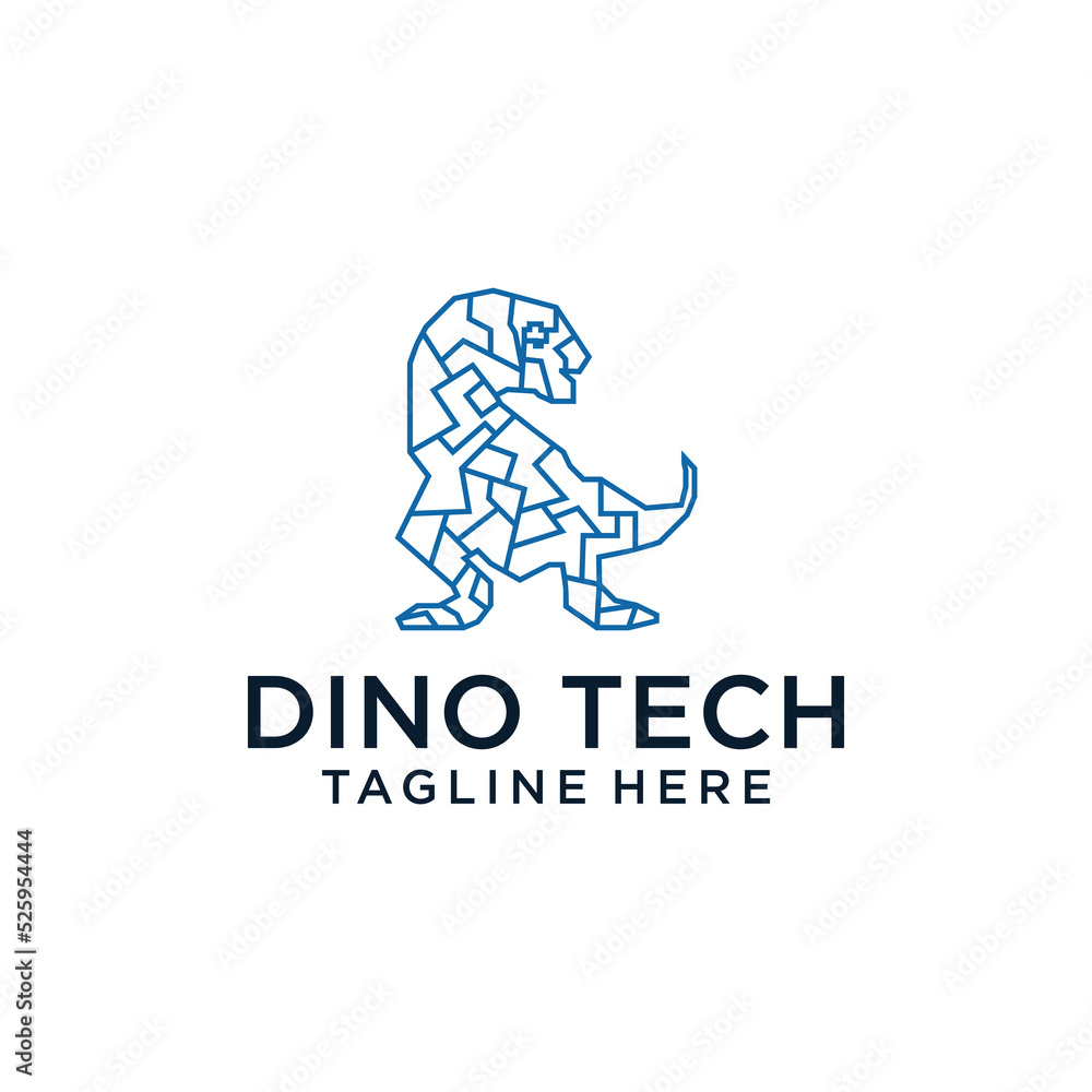 Dino tech logo icon vector image