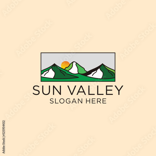 Sun valley logo icon vector image