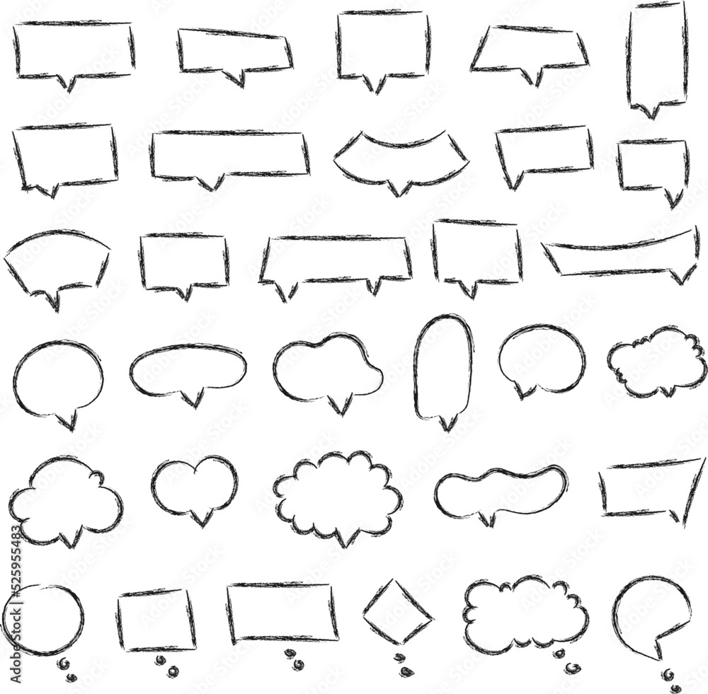 Obraz premium hand drawing doodle clouds and shapes isolated sketch
