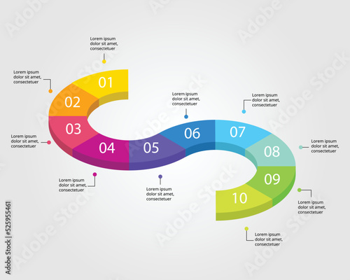 timeline graph chart template for infographic for presentation for 10 element