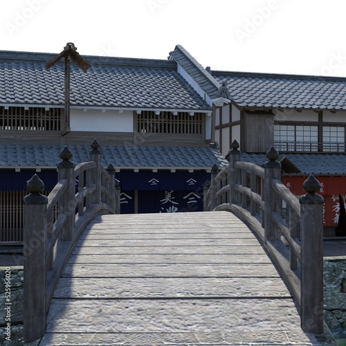 Bridge in an Edo Japan Town © Arran