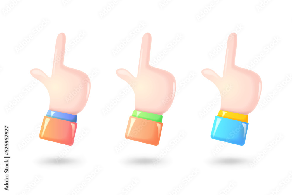 Obraz premium 3D cartoon thumb up hand. Vector 3d illustration