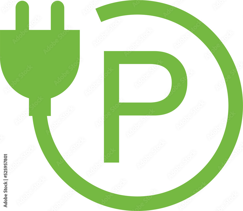 Green Parking Lot Charging Stations Symbol. Green Parking Lot Charging Stations Symbol.