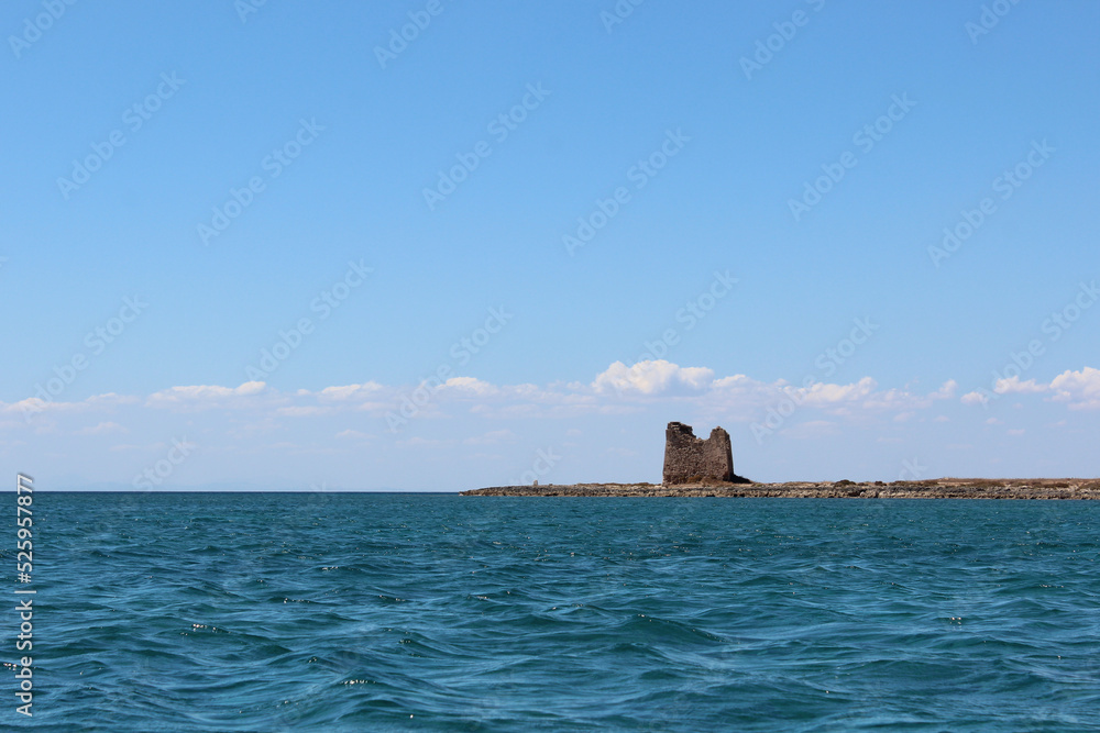 old castle on the sea in italy