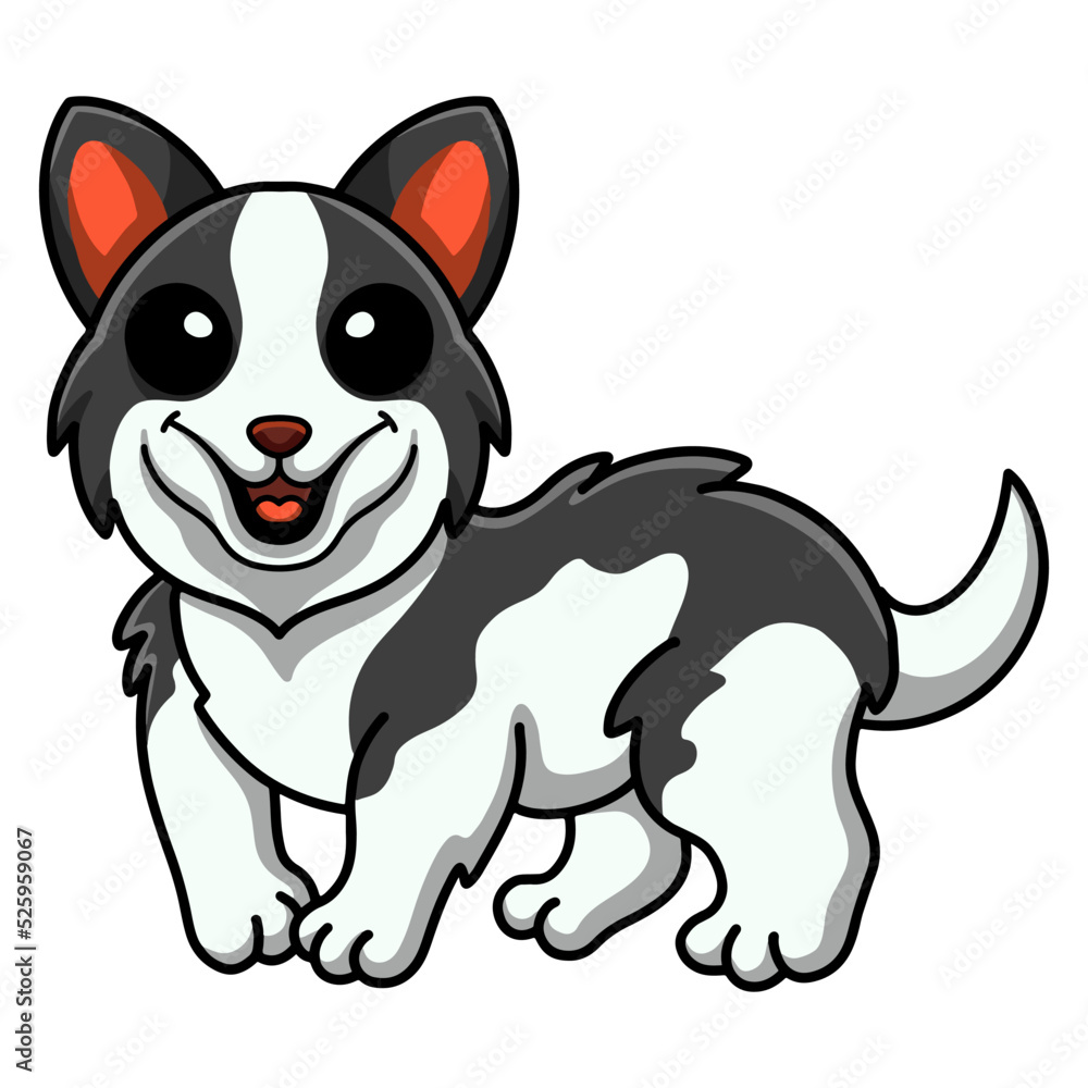 Fototapeta premium Cute border collie dog cartoon