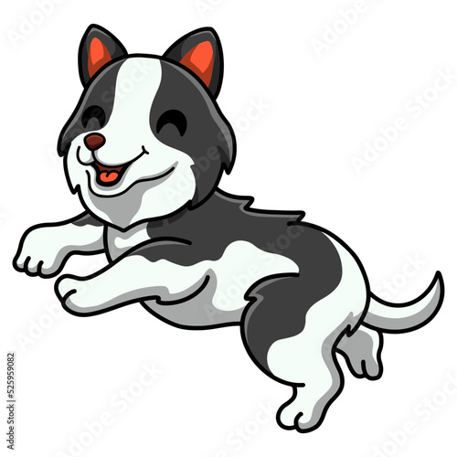 Cute border collie dog cartoon