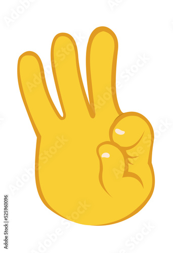 Vector illustration of a cartoon yellow hand doing an ok or perfect gesture