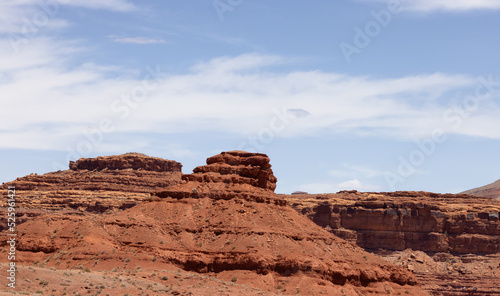 American Landscape in the Desert with Red Rock Mountain Formations. Mexican Hat  Utah  United States of America.