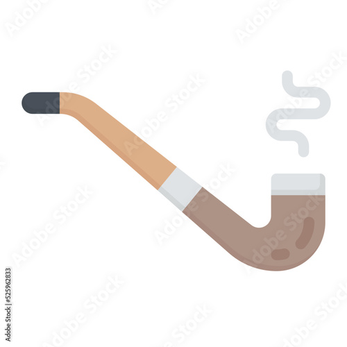 smoking pipe flat icon