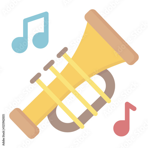 trumpet flat icon