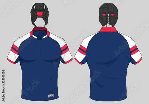 Rugby Jersey uniform design set vector