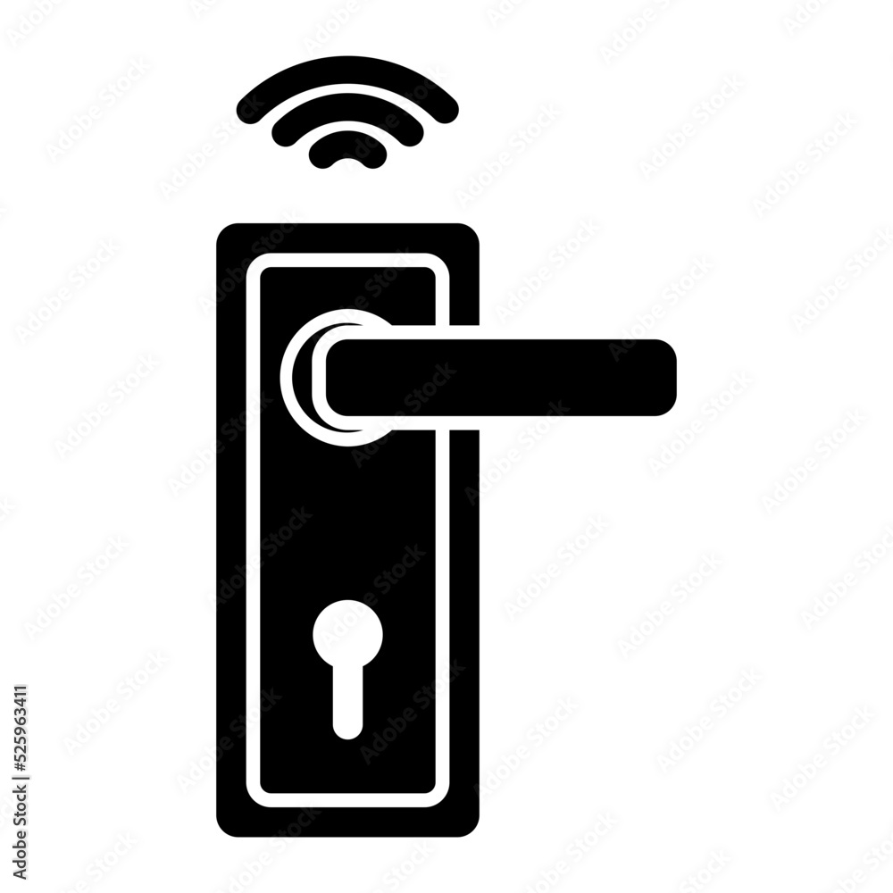 Door Handle with Lock Icon