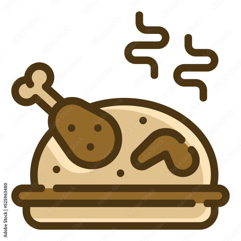 roast chicken gradient icon