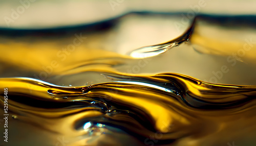 Fototapeta Naklejka Na Ścianę i Meble -  Olive or engine oil splash with waves luxury. 3d render.