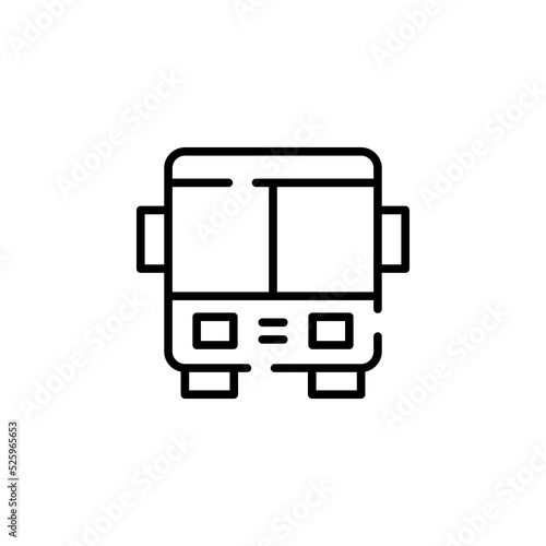 Bus, Autobus, Public, Transportation Dotted Line Icon Vector Illustration Logo Template. Suitable For Many Purposes.