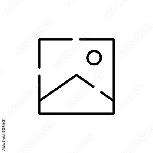 Picture, Gallery, Image Dotted Line Icon Vector Illustration Logo Template. Suitable For Many Purposes.