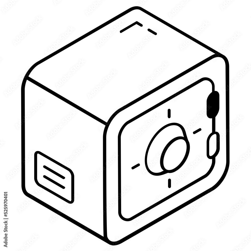 An icon of locker in isometric line design An icon of locker in isometric line design