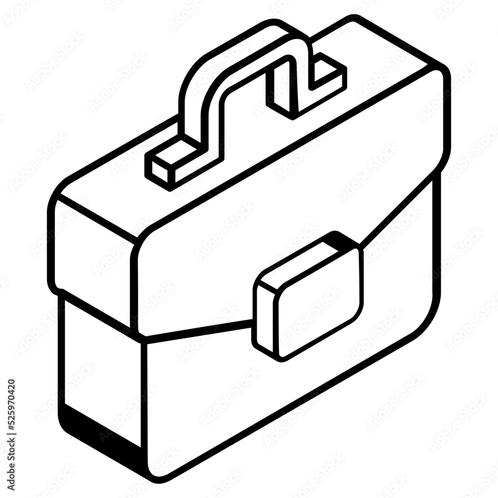A linear editable icon of a briefcase A linear editable icon of a briefcase