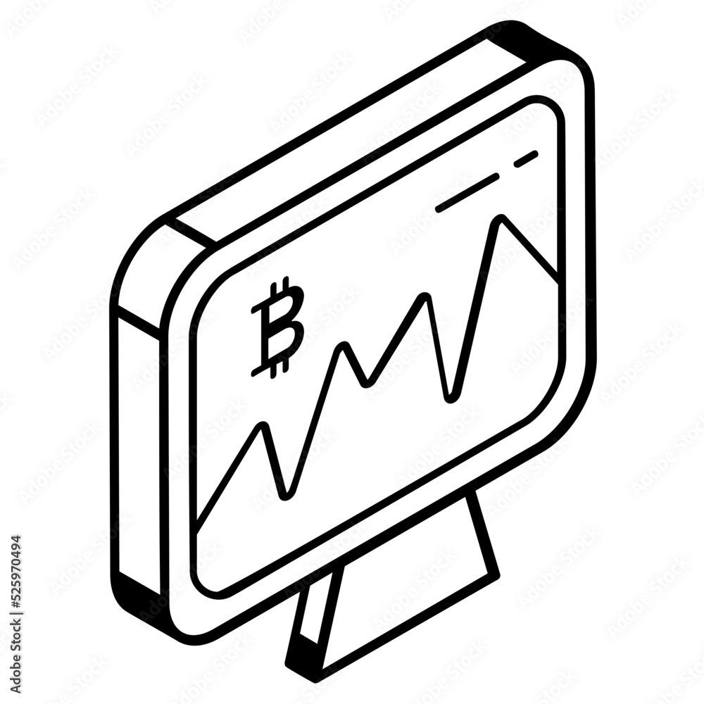 A bitcoin chart line editable icon A bitcoin chart line editable icon