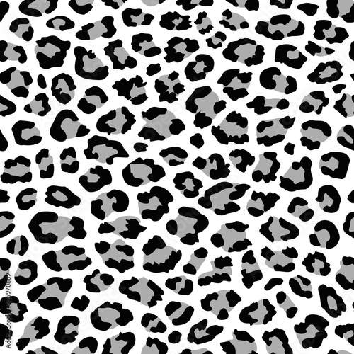animal print. black and white leopard spots. leopard seamless pattern. animal pattern. good for fabric  wallpaper  dress  coat  fashion  background.