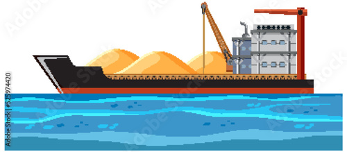Cargo ship on the ocean