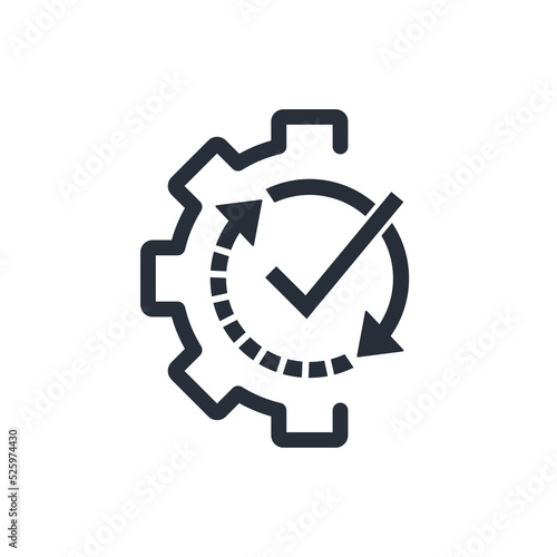 Integration process. Transformation. Vector linear icon isolated on white background.