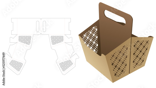 packaging box die cut template and 3D mockup