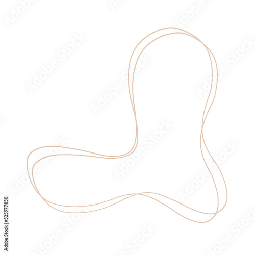 PNG. Abstract blob line art.