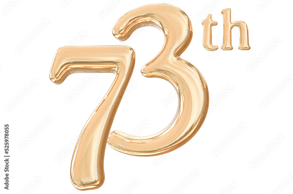 73th years anniversary number gold 73th years anniversary number gold