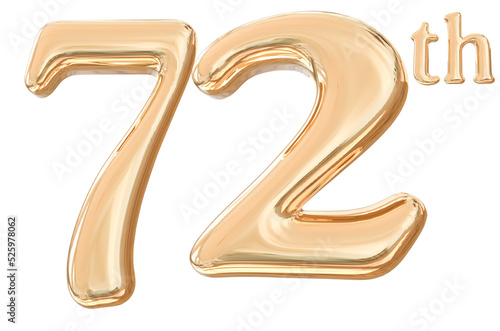 72th years anniversary number gold