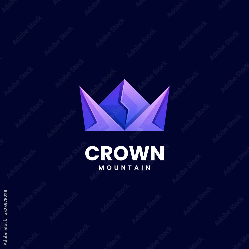 Fototapeta premium Vector Logo Illustration Crown Gradient Colorful Style.