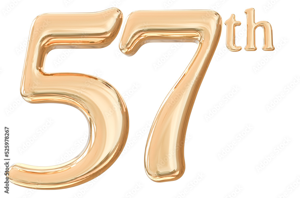 57th years anniversary number gold 57th years anniversary number gold