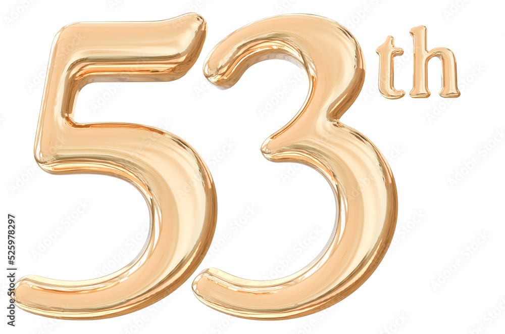 53th years anniversary number gold