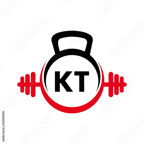 Letter KT Fitness Gym Logo Concept. Fitness Logo Symbol Vector Template