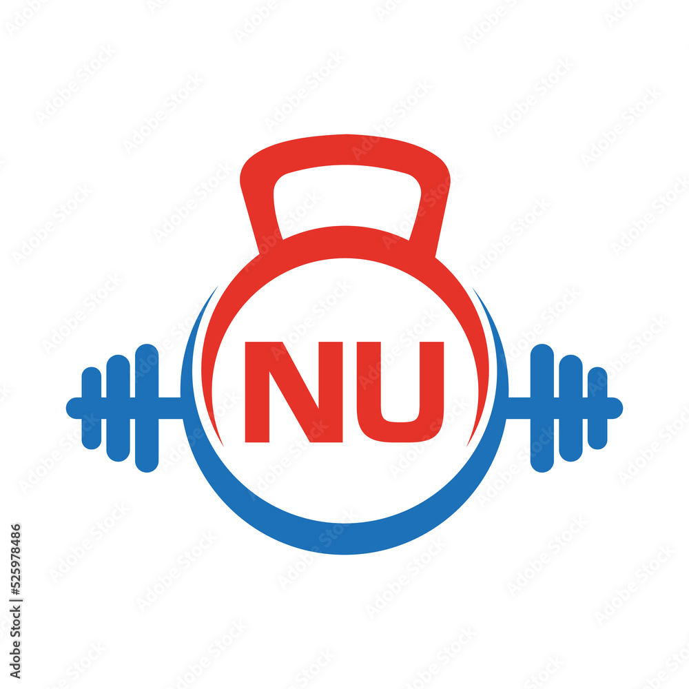 Letter NU Fitness Gym Logo Concept. Fitness Logo Symbol Vector Template Letter NU Fitness Gym Logo Concept. Fitness Logo Symbol Vector Template