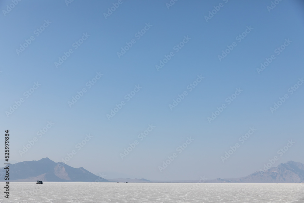 Wide shot of Bonneville Salt Flats in Utah Wide shot of Bonneville Salt Flats in Utah