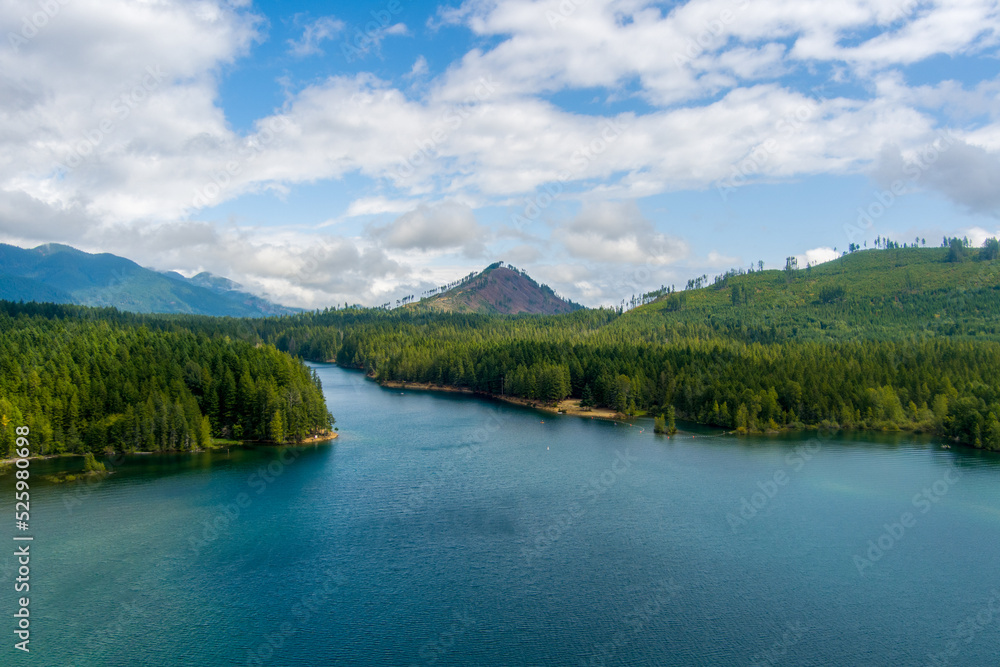 Lake Cushman and the Olympic Mountains in August 2021