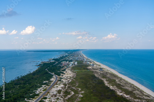 Aerial view of Fort Morgan Beach