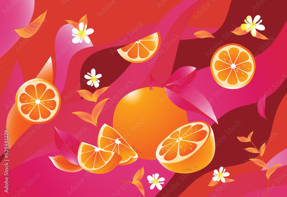 Orange illustration for background