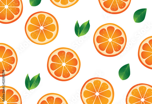 Fruits pattern with orange