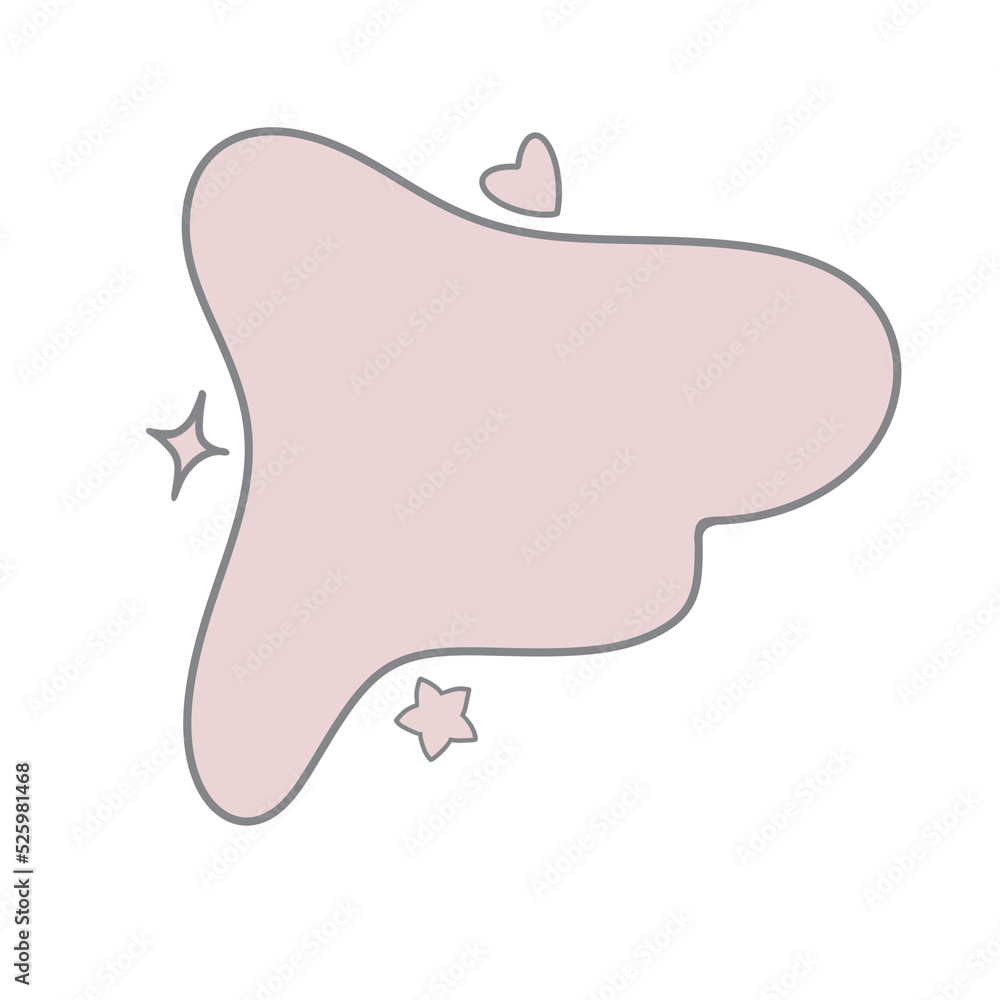 Abstract shape pink pastel blob and small element. Abstract shape pink pastel blob and small element.