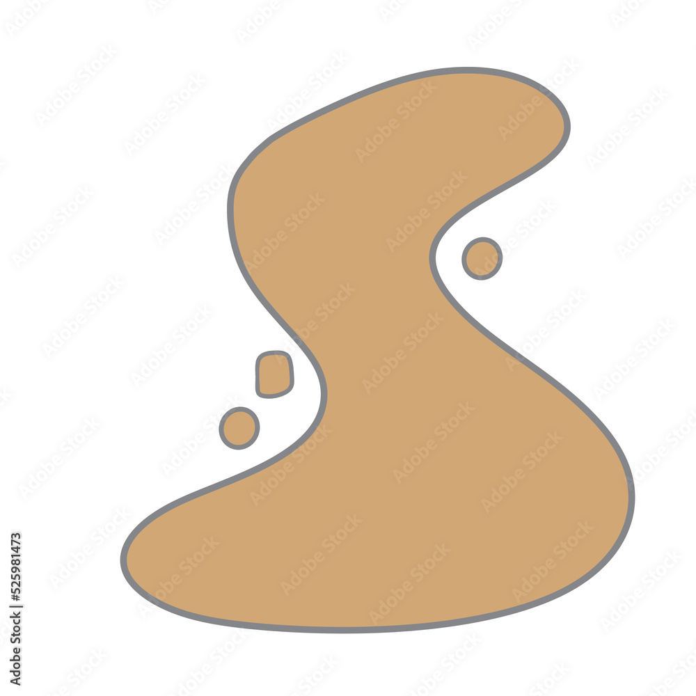 Abstract shape brown pastel blob and small element. Abstract shape brown pastel blob and small element.