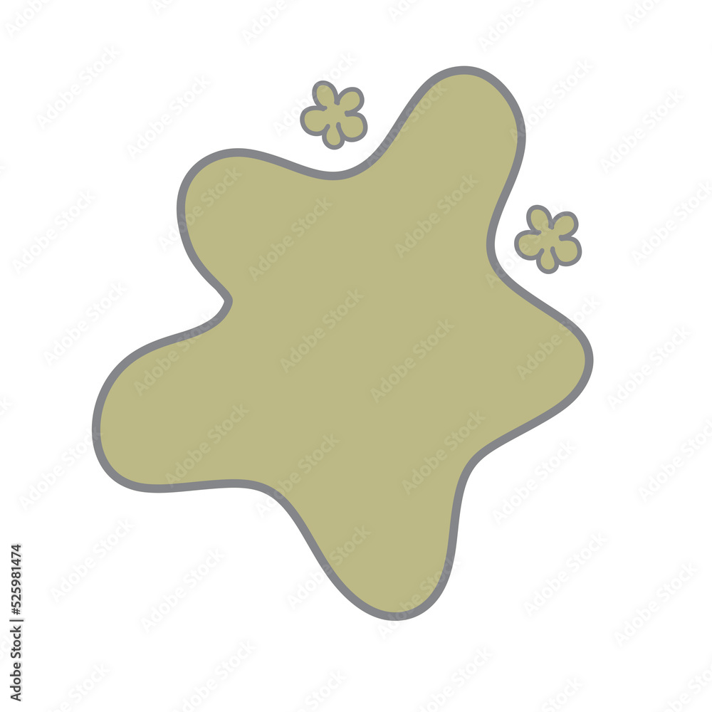 Abstract shape green pastel blob and small element. Abstract shape green pastel blob and small element.