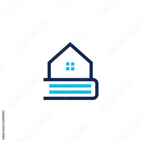 book house home library logo vector icon illustration