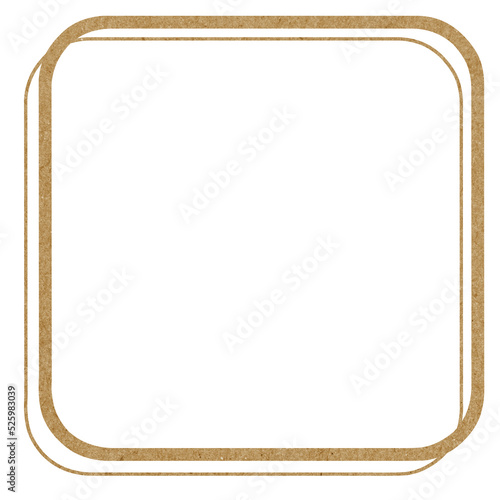 PNG. Brown square frame element.