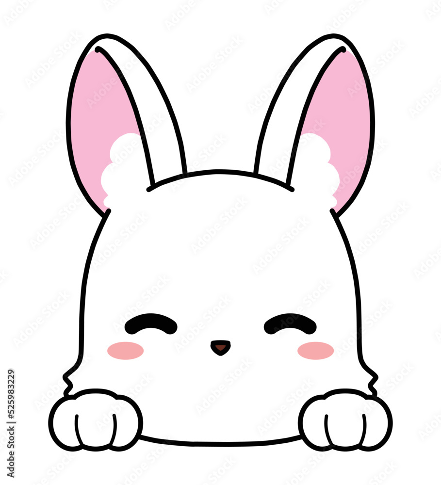 ひょっこり顔をのぞかせるようなウサギの顔のアイコン ひょっこり顔をのぞかせるようなウサギの顔のアイコン