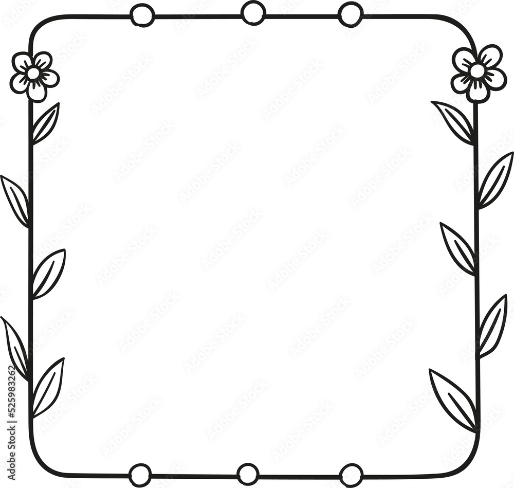 Leave and flower background hand drawn outline style Leave and flower background hand drawn outline style