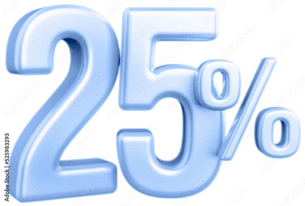 Sale 25 percent off number blue Sale 25 percent off number blue